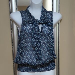 Floral Sleeveless Top - Blue